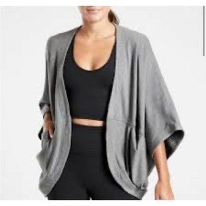 Athleta Cocoon Loose Fit Open Front Gray Cardigan Women Small